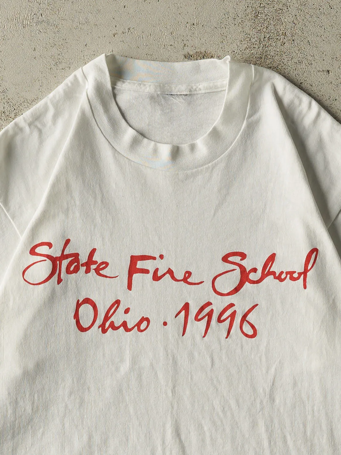 Vintage 96' White Ohio State Fire School Single Stitch Tee (M) sold by Rebalance Vintage product image thumbnail 2