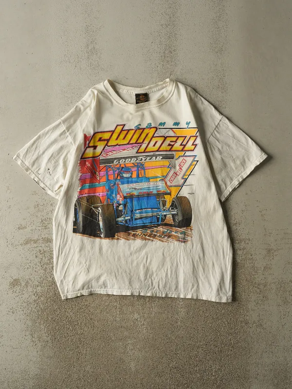 Vintage 90s Beige Sammy Swindell Racing Tee (L/XL) sold by Rebalance Vintage