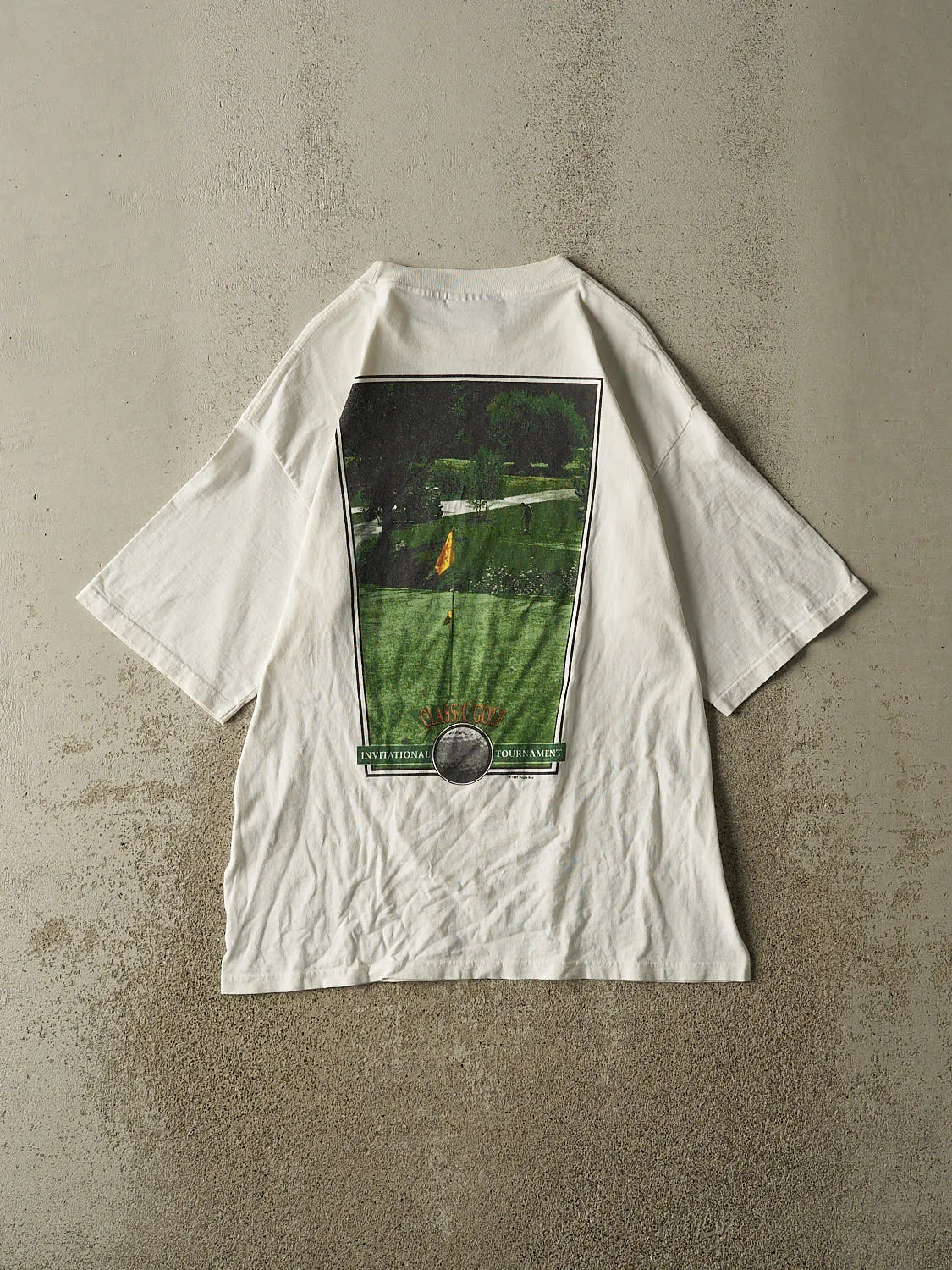 Vintage 90s White Bugle Boy Golf Tee (M/L) sold by Rebalance Vintage product image thumbnail 2