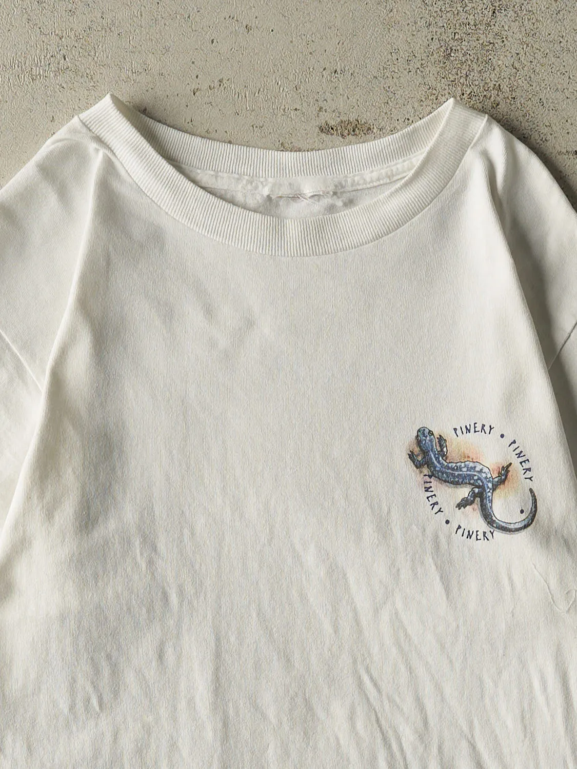 Vintage 90s White Blue Spotted Salamander Tee (S/M) sold by Rebalance Vintage product image thumbnail 3