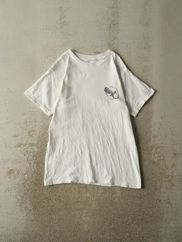 Vintage 90s White Blue Spotted Salamander Tee (S/M) sold by Rebalance Vintage