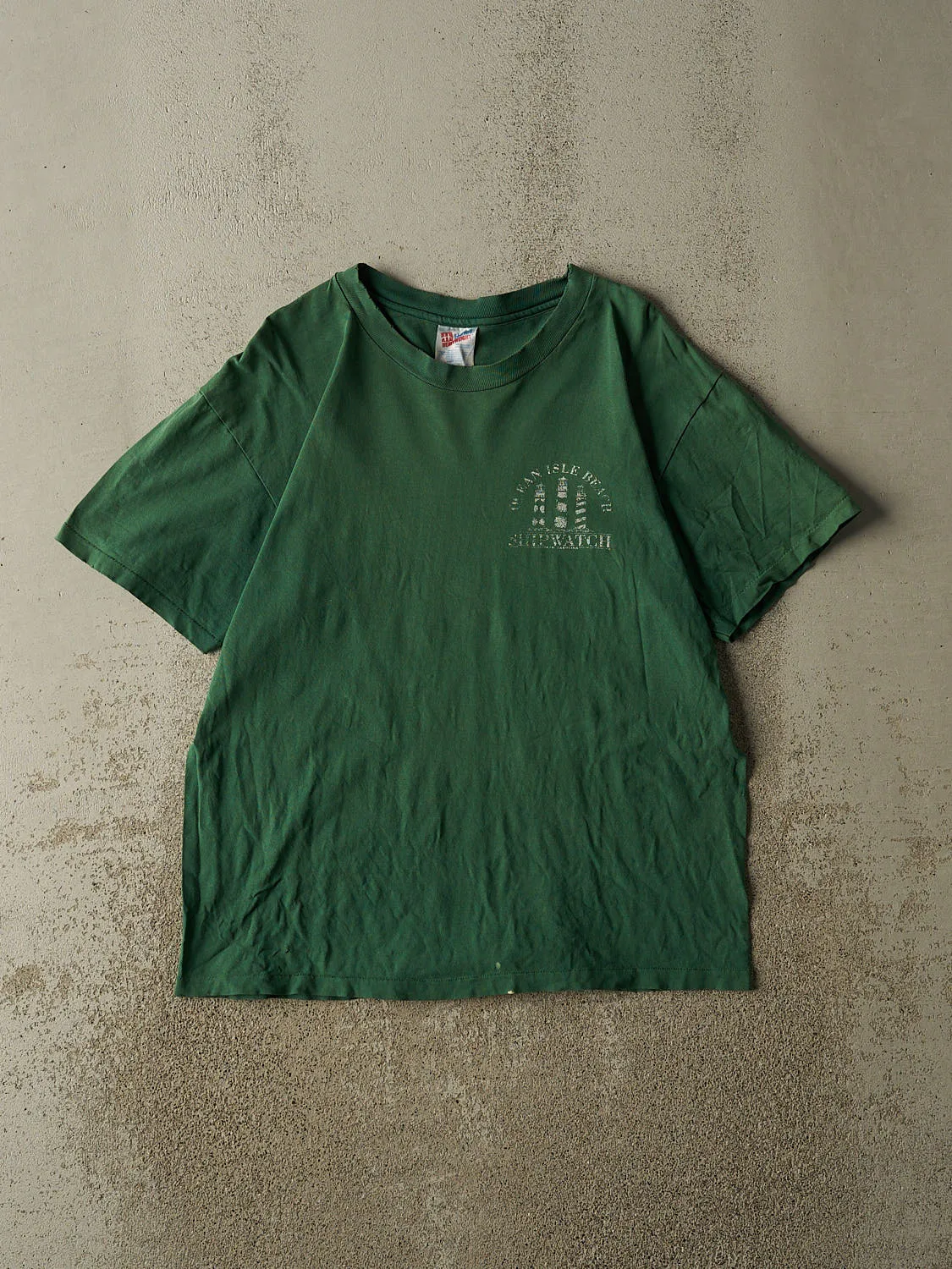 Vintage 90s Sun Faded Green Ocean Isle Beach Tee (M) sold by Rebalance Vintage
