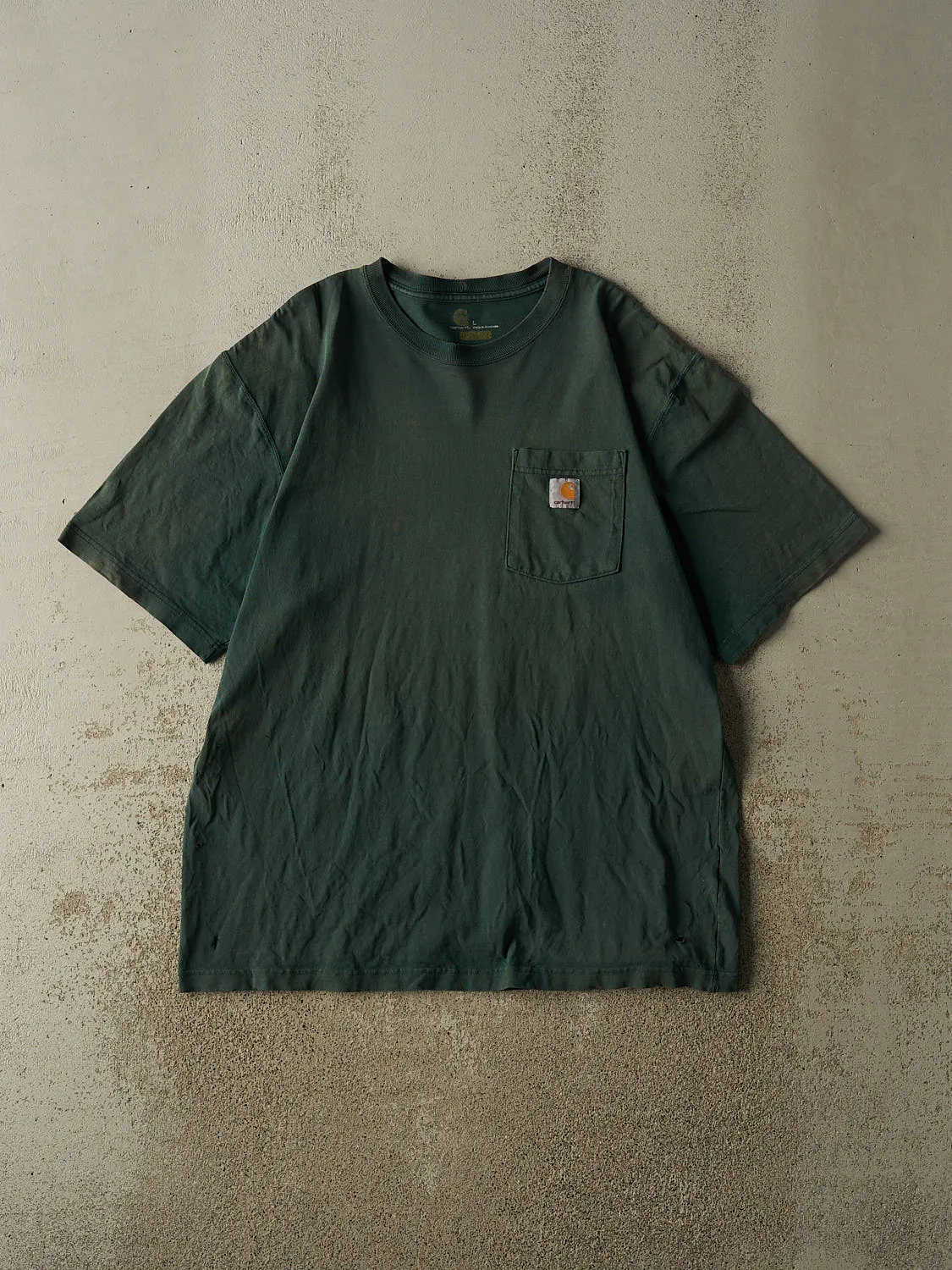 Vintage Y2K Sun Faded Green Carhartt Pocket Tee (XL) sold by Rebalance Vintage