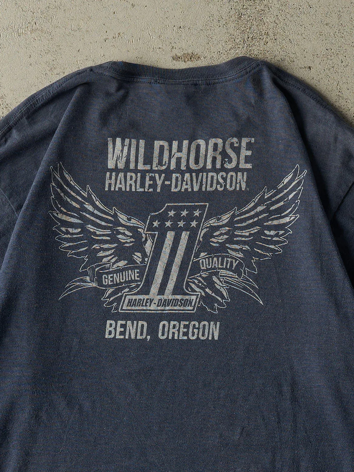19' Navy Blue Harley Davidson Bend Oregon Tee (L/XL) sold by Rebalance Vintage product image thumbnail 4