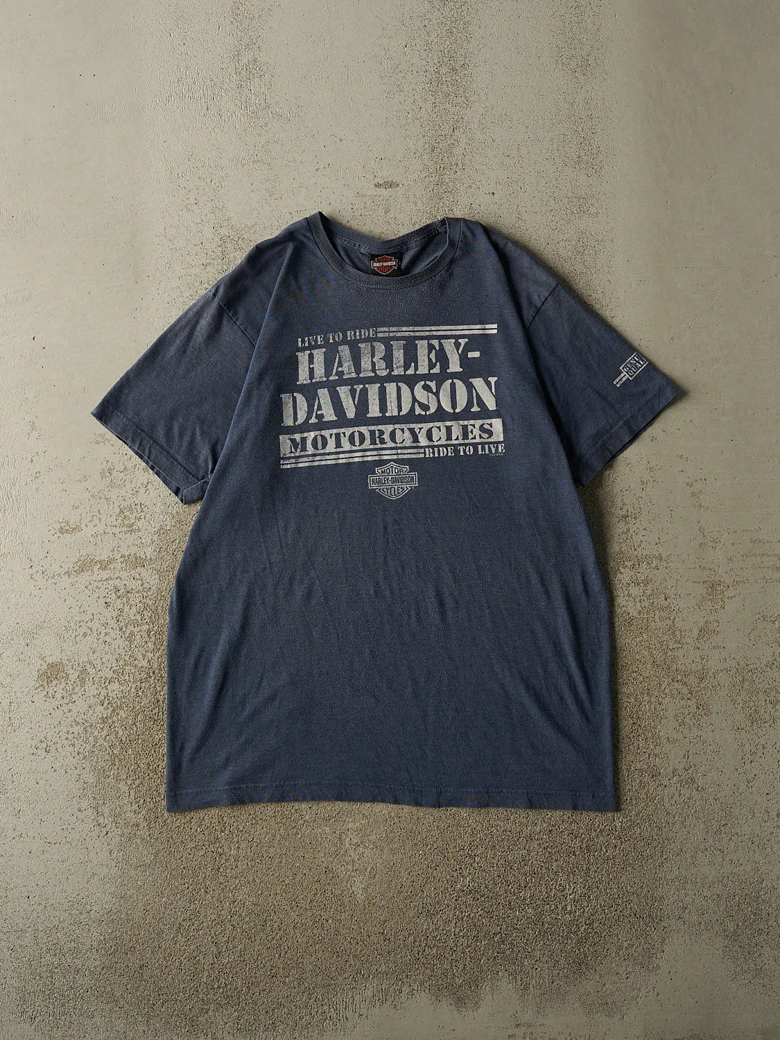19' Navy Blue Harley Davidson Bend Oregon Tee (L/XL) sold by Rebalance Vintage