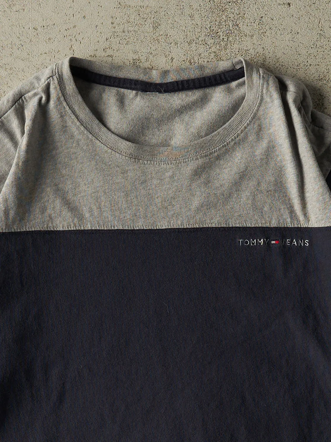 Vintage 90s Navy Blue Tommy Jeans Embroidered Tee (M/L) sold by Rebalance Vintage product image thumbnail 2