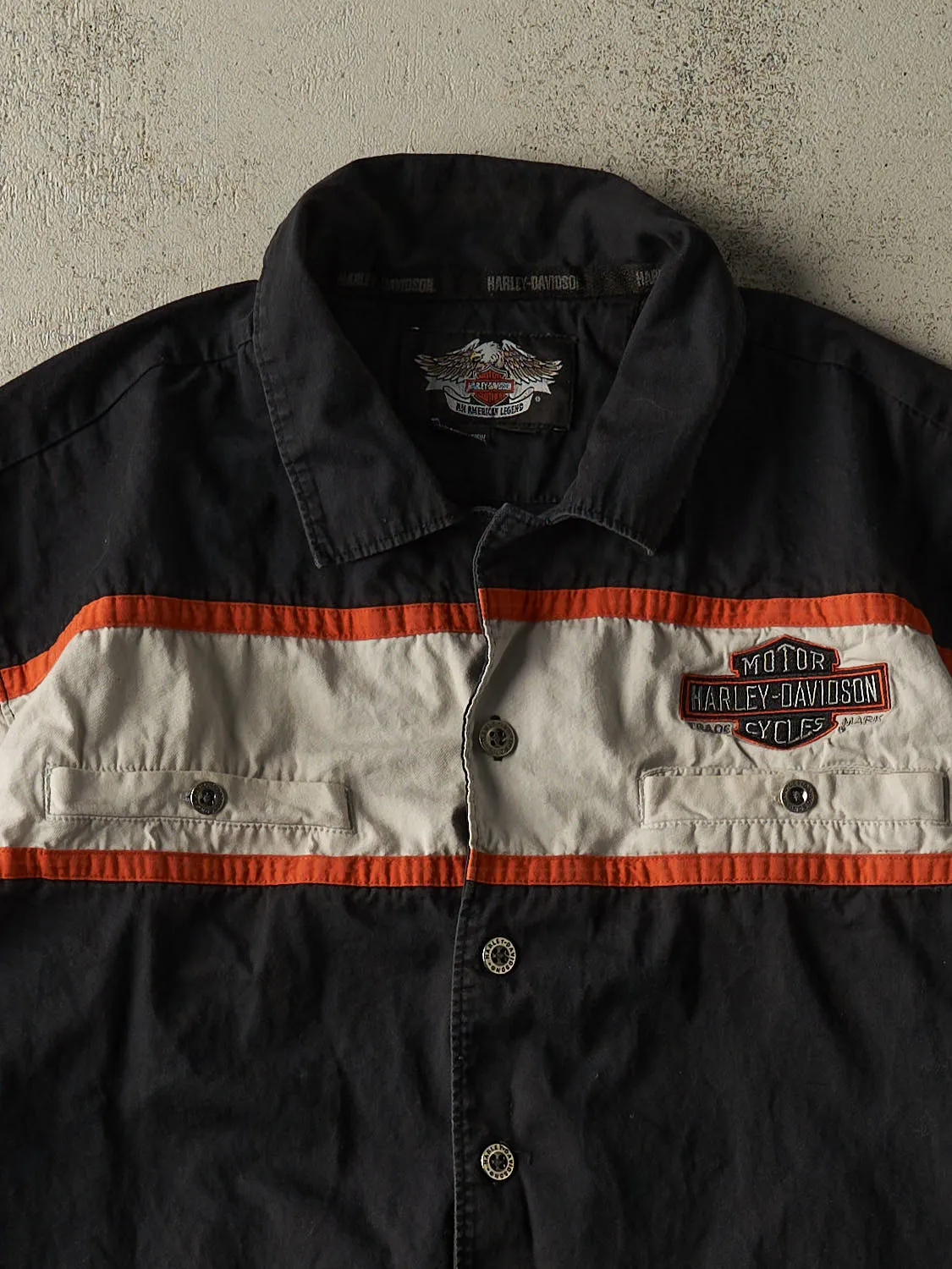 Vintage Y2K Black Harley Davidson Button Up Tee (XL) sold by Rebalance Vintage product image thumbnail 3