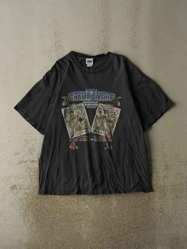 Vintage 04' Sun Faded Black World Series Boston Red Sox vs St. Louis Cardinals Tee (XL/XXL) sold by Rebalance Vintage