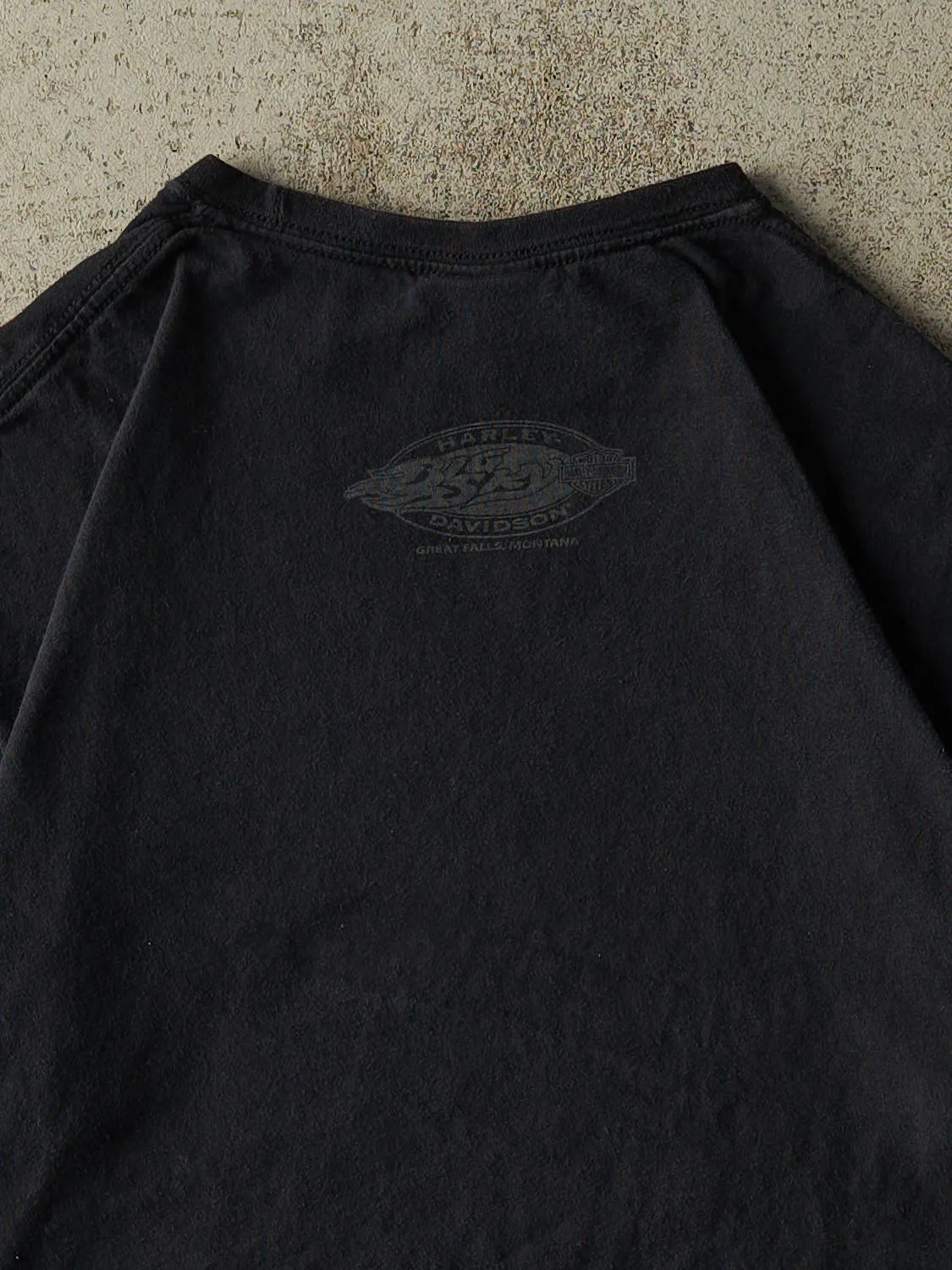 Vintage 12' Faded Black Harley Davidson Great Falls Montana Tee (S/M) sold by Rebalance Vintage product image thumbnail 4