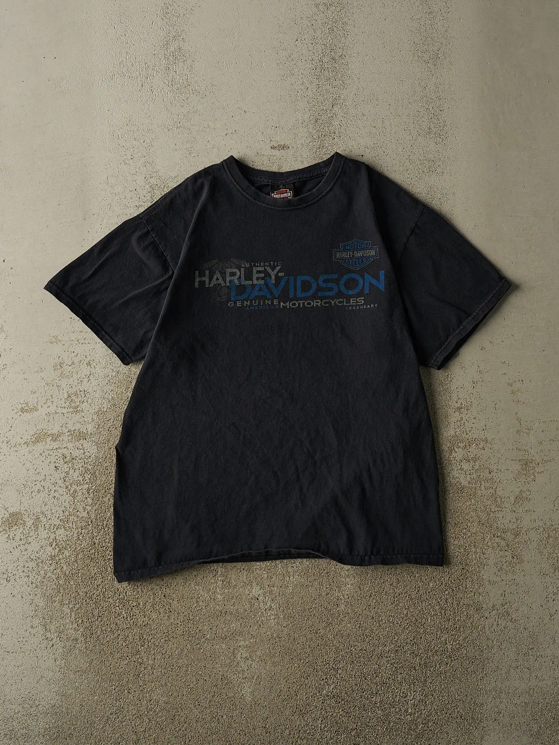 Vintage 12' Faded Black Harley Davidson Great Falls Montana Tee (S/M) sold by Rebalance Vintage