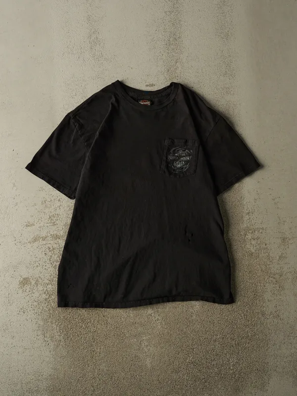 Vintage 16' Black Harley Davidson Alaska Pocket Tee (L/XL) made by Rebalance Vintage