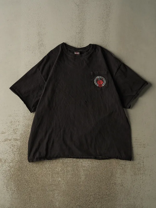 Vintage 16' Black Harley Davidson Fort Ann-Lake George NY Pocket Tee (XL/XXL) made by Rebalance Vintage