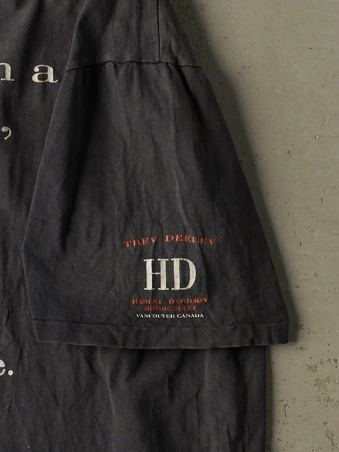 Vintage 90s Faded Black Harley Davidson Vancouver Canada Tee (XL/XXL) sold by Rebalance Vintage product image thumbnail 3