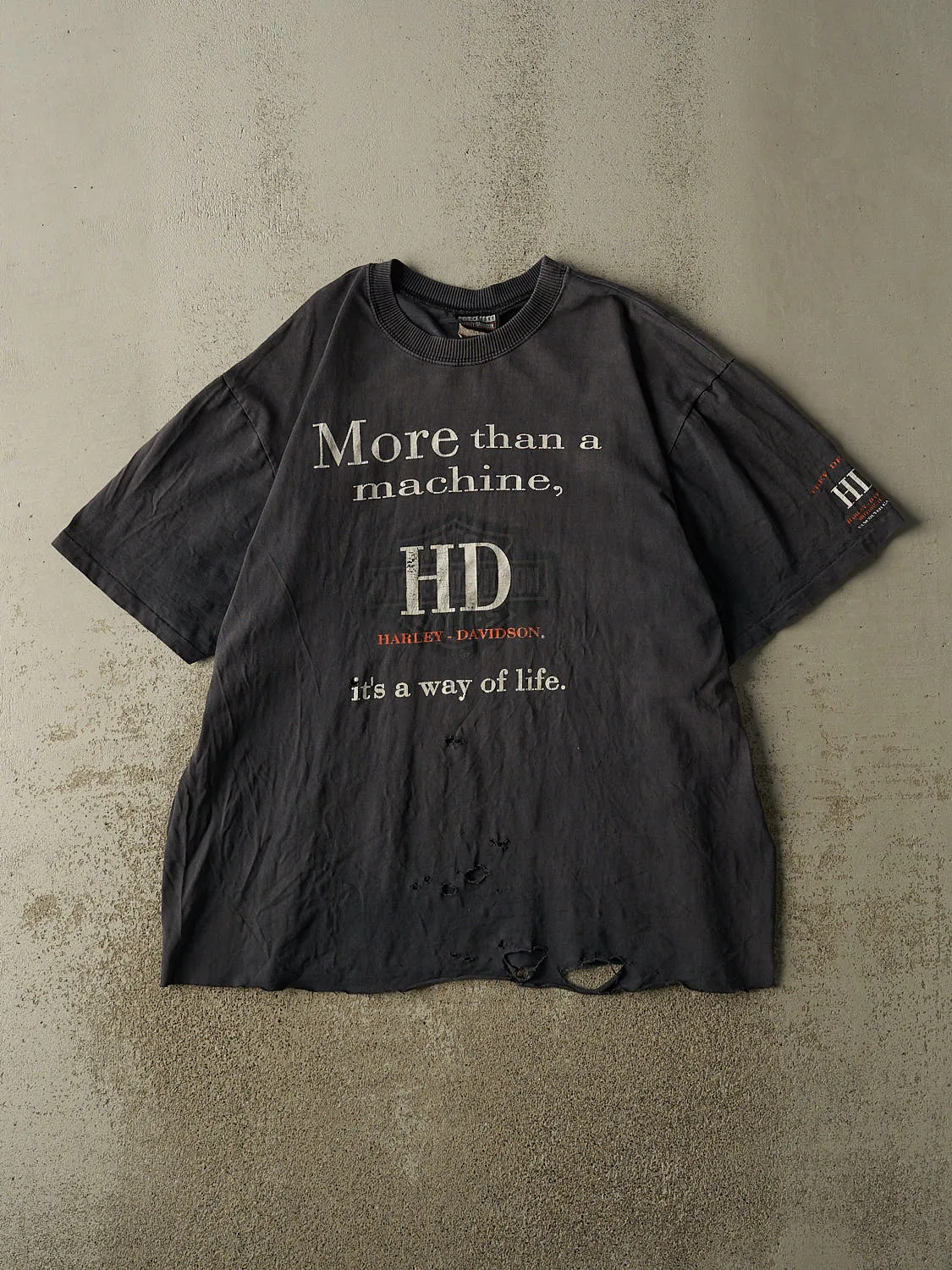 Vintage 90s Faded Black Harley Davidson Vancouver Canada Tee (XL/XXL) sold by Rebalance Vintage