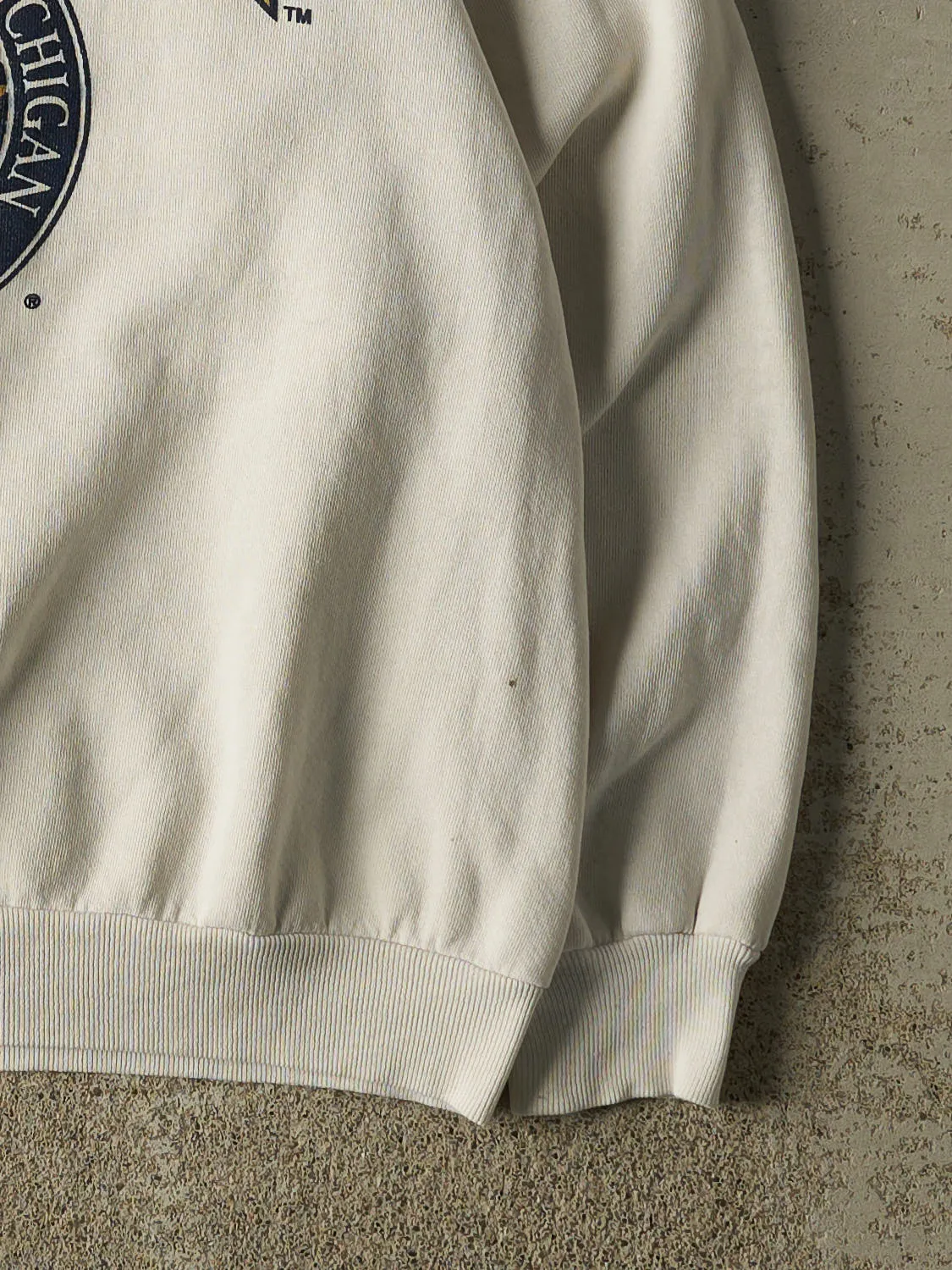 Vintage 80s Beige University of Michigan Crewneck (M) sold by Rebalance Vintage product image thumbnail 4
