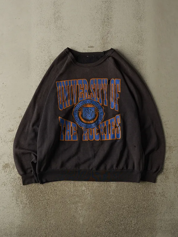 Vintage 80s Sun Faded Black University of the Rockies Crewneck (XL) made by Rebalance Vintage