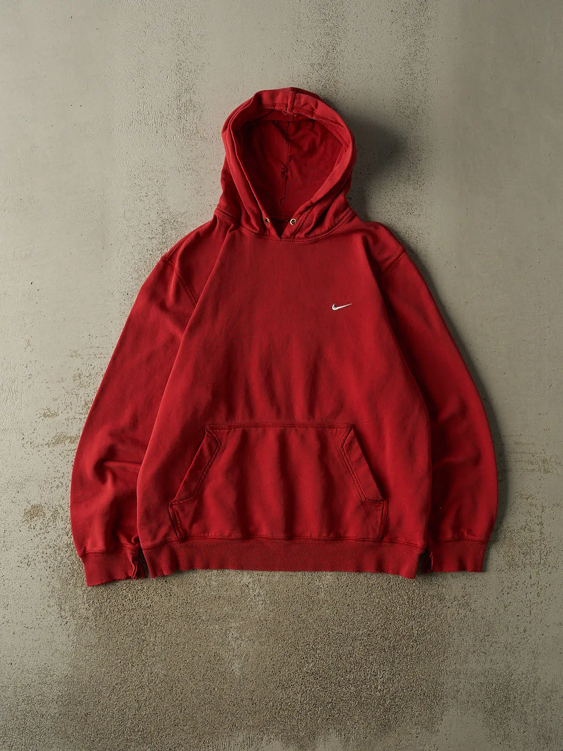 Vintage 90s Red Nike Embroidered Swoosh Hoodie (L/XL) sold by Rebalance Vintage