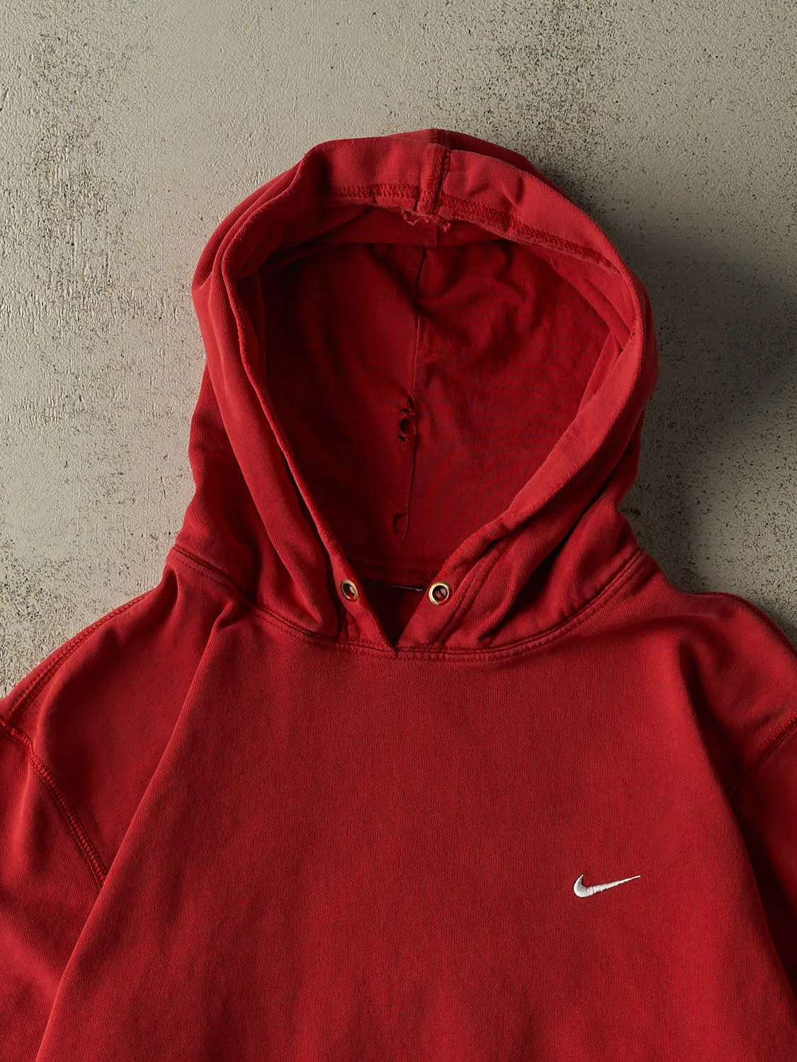 Vintage 90s Red Nike Embroidered Swoosh Hoodie (L/XL) sold by Rebalance Vintage product image thumbnail 2