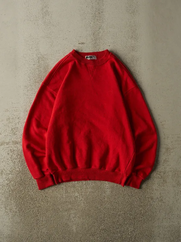 Vintage 90s Red Puma Blank Crewneck (XS/S) made by Rebalance Vintage