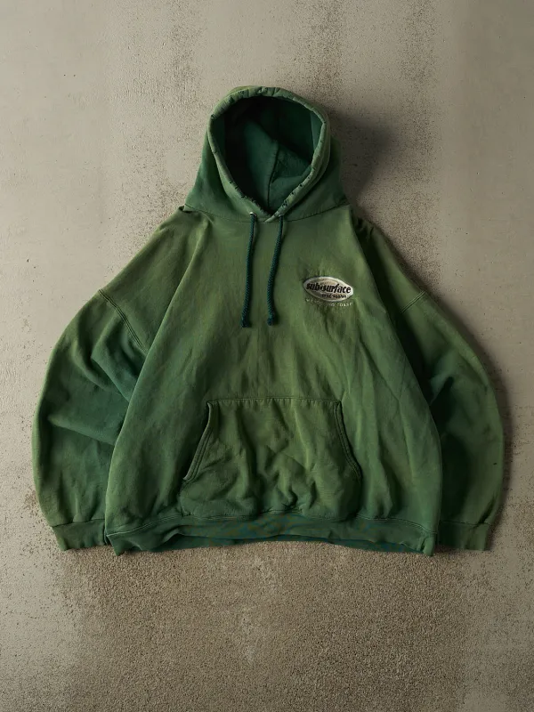 Vintage 90s Sun Faded Green Sub Surface Embroidered Hoodie (L/XL) made by Rebalance Vintage