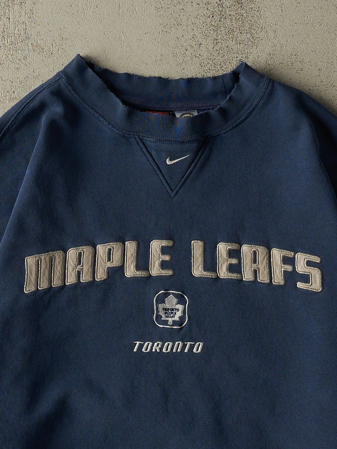 Vintage Y2K Blue Nike Middle Swoosh Toronto Maple Leafs Crewneck (XL/XXL) sold by Rebalance Vintage product image thumbnail 2