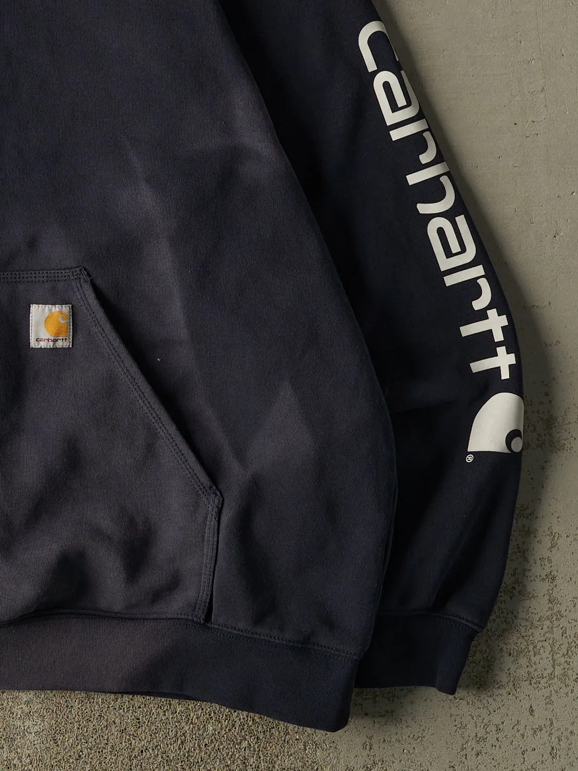 Vintage Y2K Navy Blue Carhartt Hoodie (XXL/XXXL) sold by Rebalance Vintage product image thumbnail 3