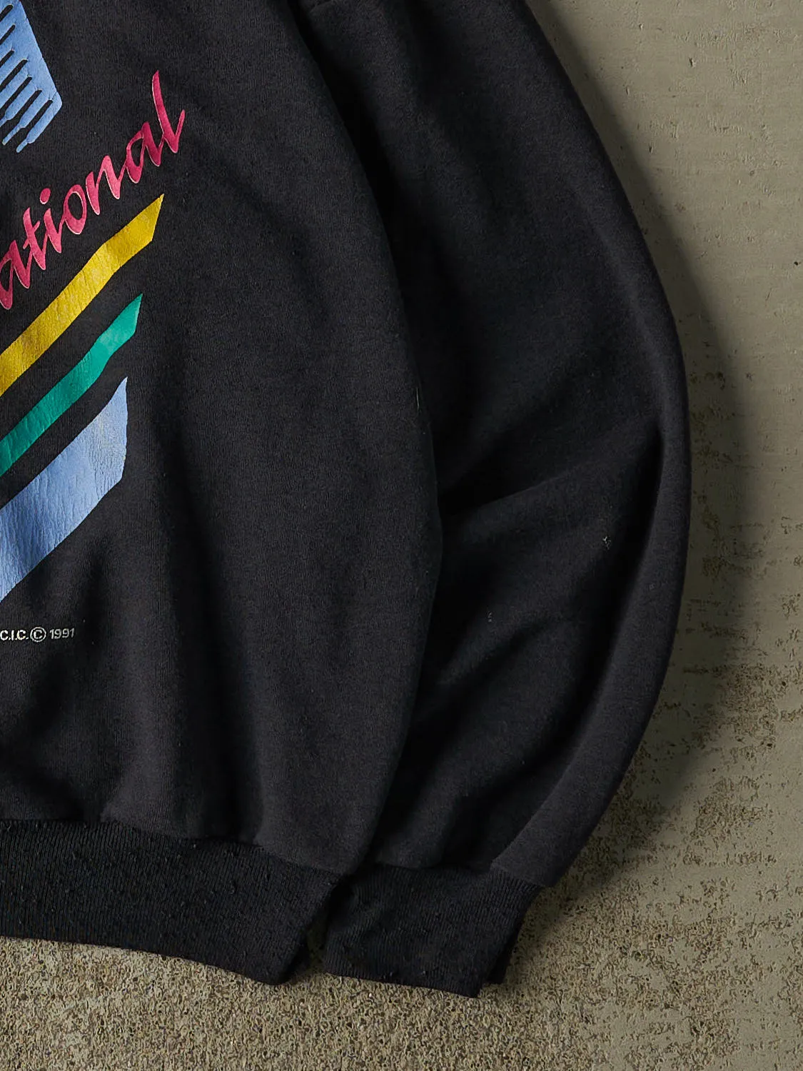 Vintage 91' Faded Black Slo-Pitch National Crewneck (XL) sold by Rebalance Vintage product image thumbnail 4