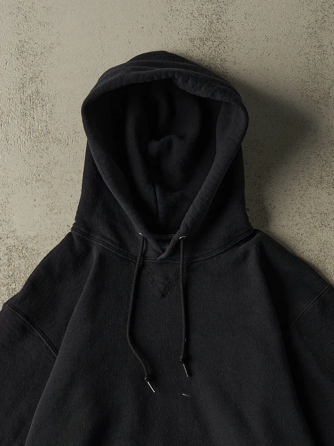 Vintage Y2K Black Russell Athletic Blank Hoodie (L) sold by Rebalance Vintage product image thumbnail 2
