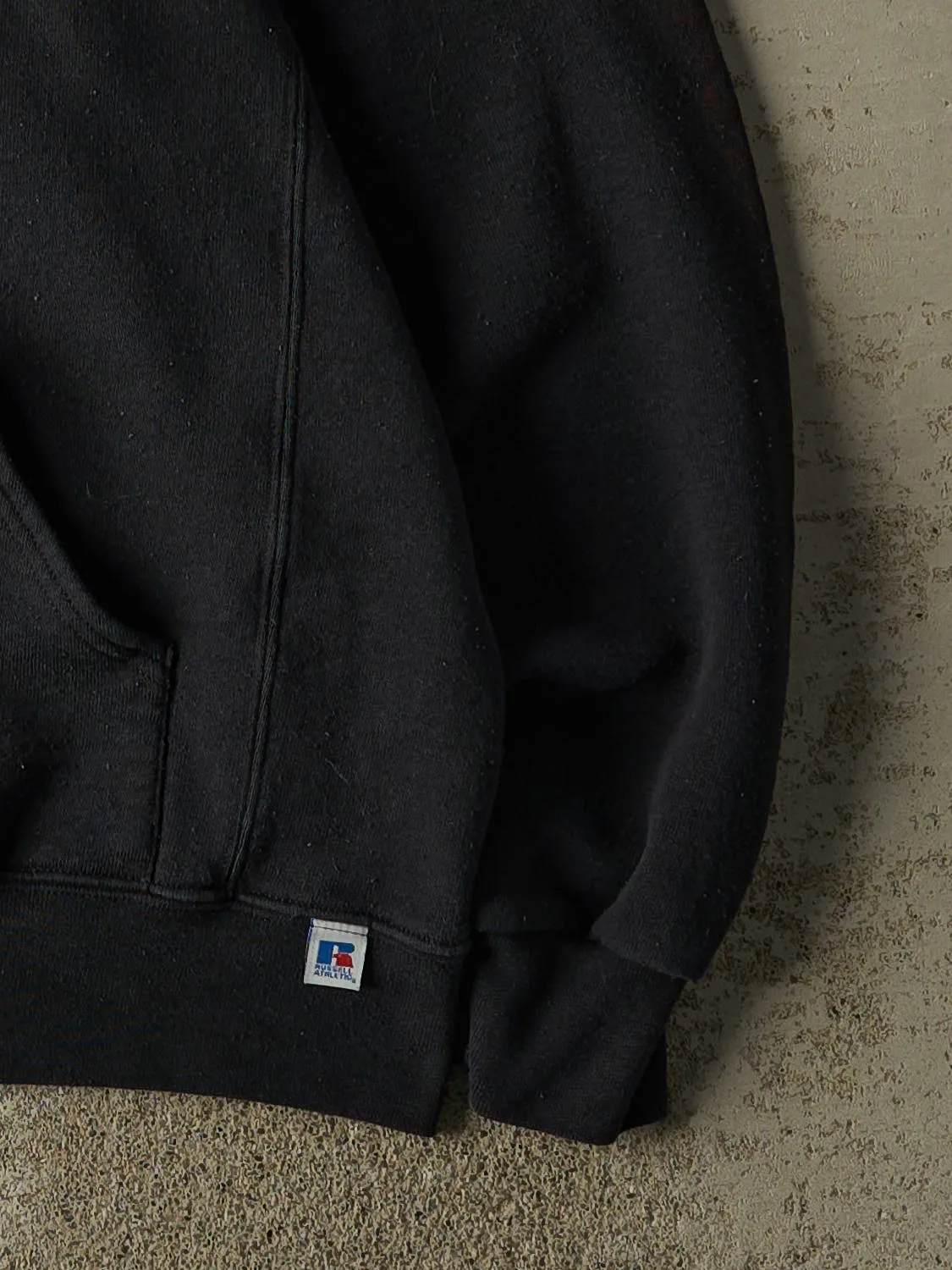 Vintage Y2K Black Russell Athletic Blank Hoodie (L) sold by Rebalance Vintage product image thumbnail 4