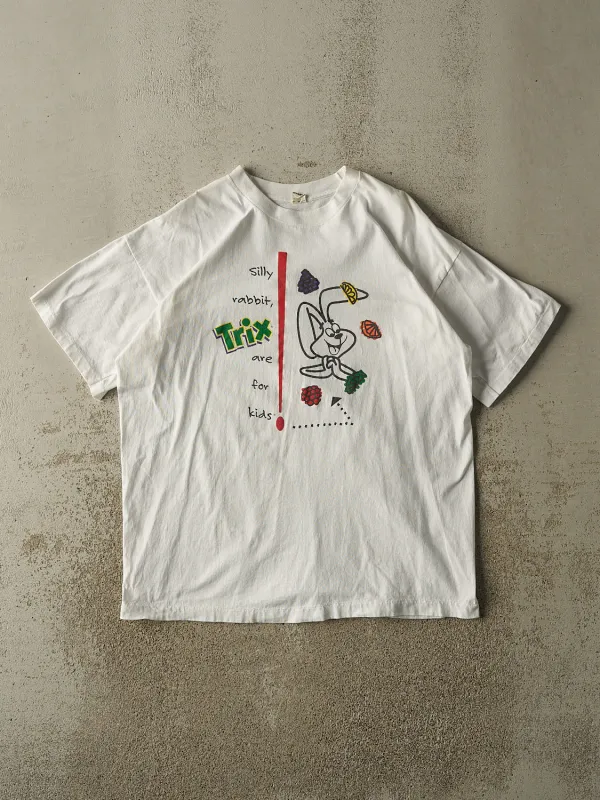 Vintage 90s White Trix Tee (XL) made by Rebalance Vintage