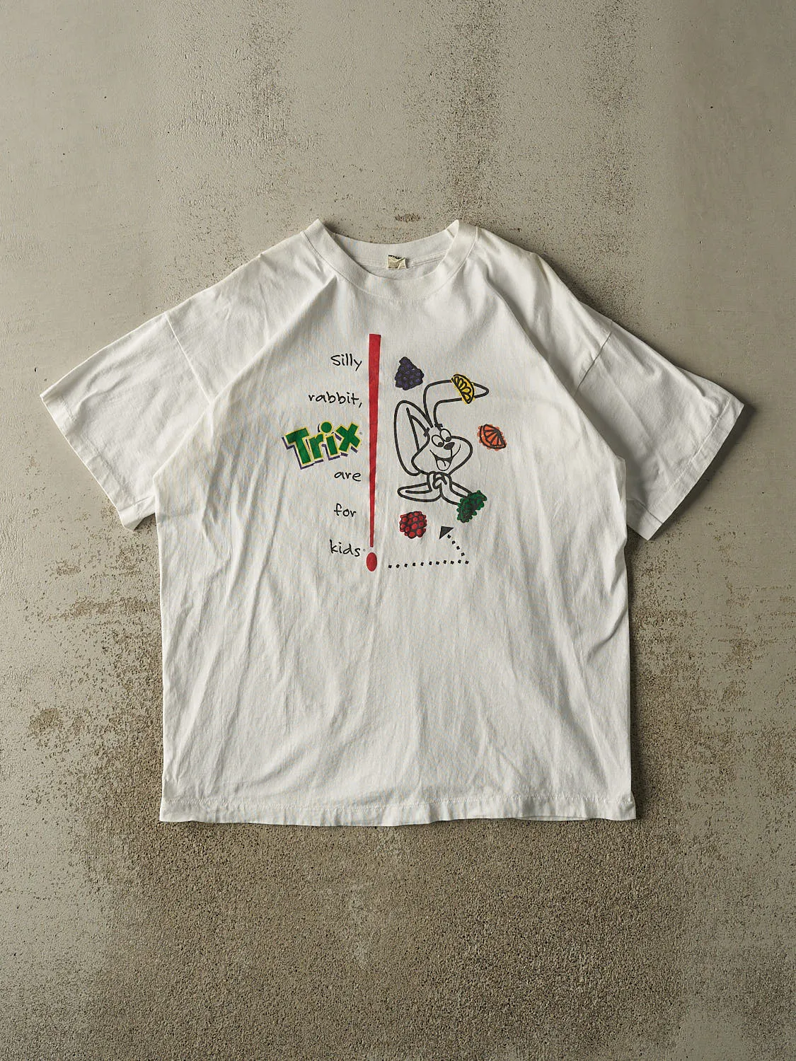 Vintage 90s White Trix Tee (XL) sold by Rebalance Vintage