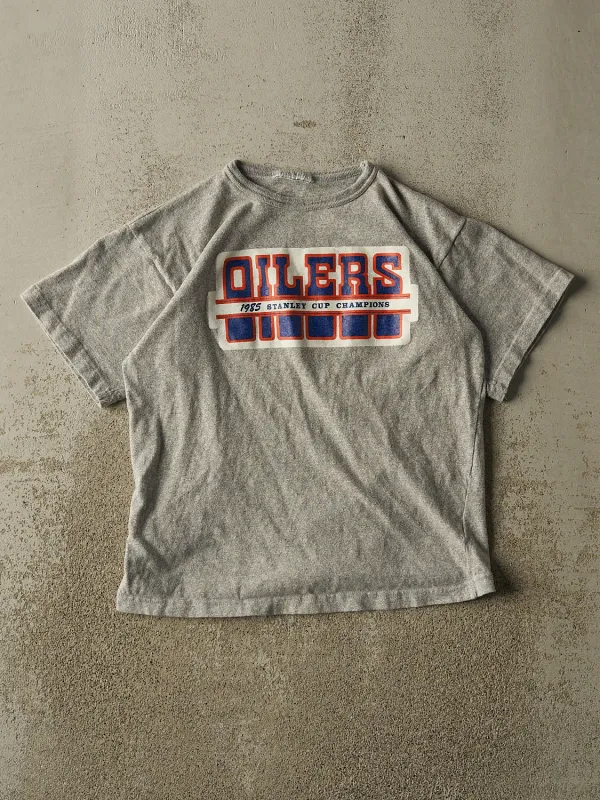 Vintage 85' Grey Edmonton Oilers Stanley Cup Champions Tee (S/M) made by Rebalance Vintage