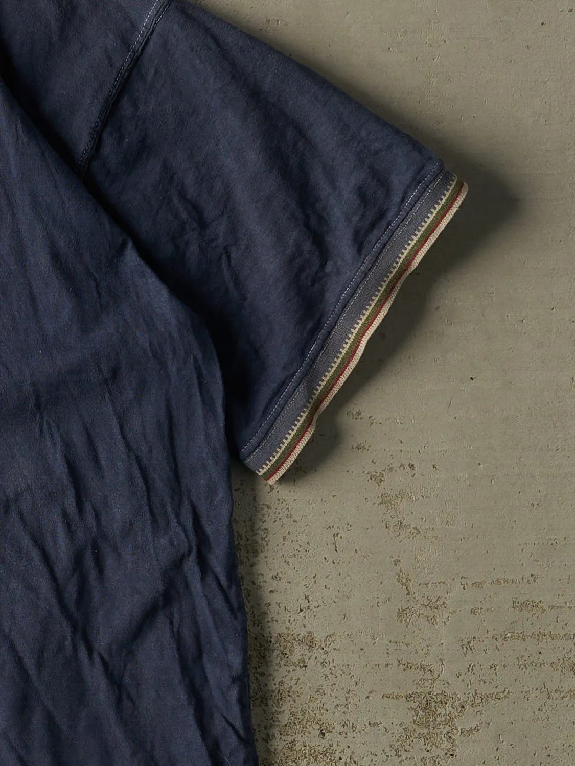 Vintage 90s Navy Blue Patterned Ringer Tee (XL) sold by Rebalance Vintage product image thumbnail 4