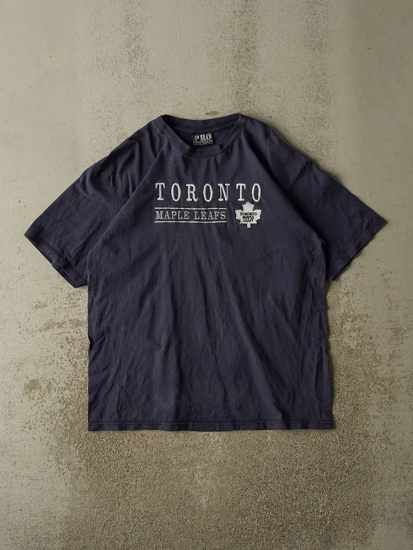 Vintage 90s Navy Blue Toronto Maple Leafs Tee (L/XL) made by Rebalance Vintage