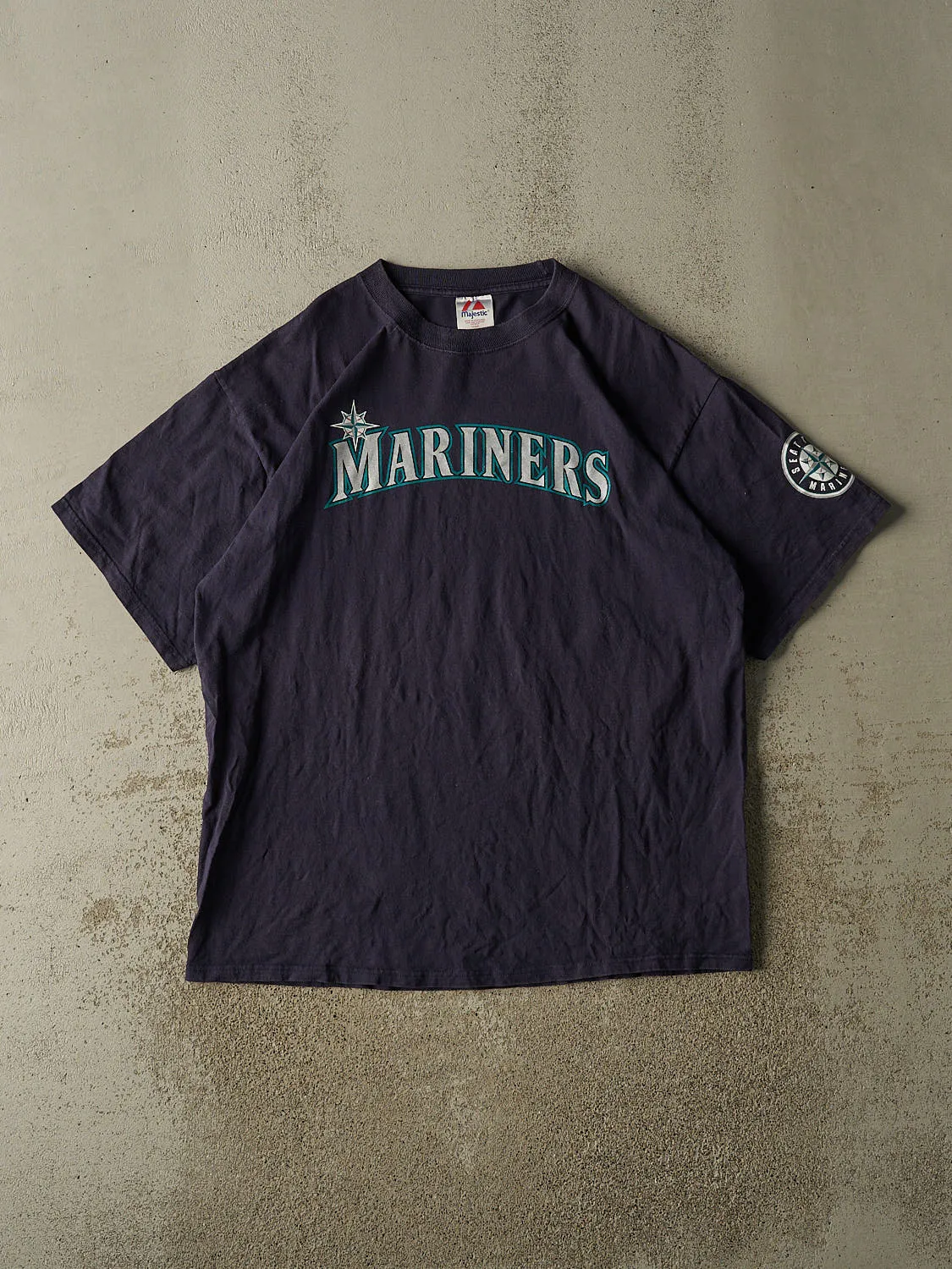 Vintage 90s Navy Blue Seattle Mariners Tee (XXL) sold by Rebalance Vintage