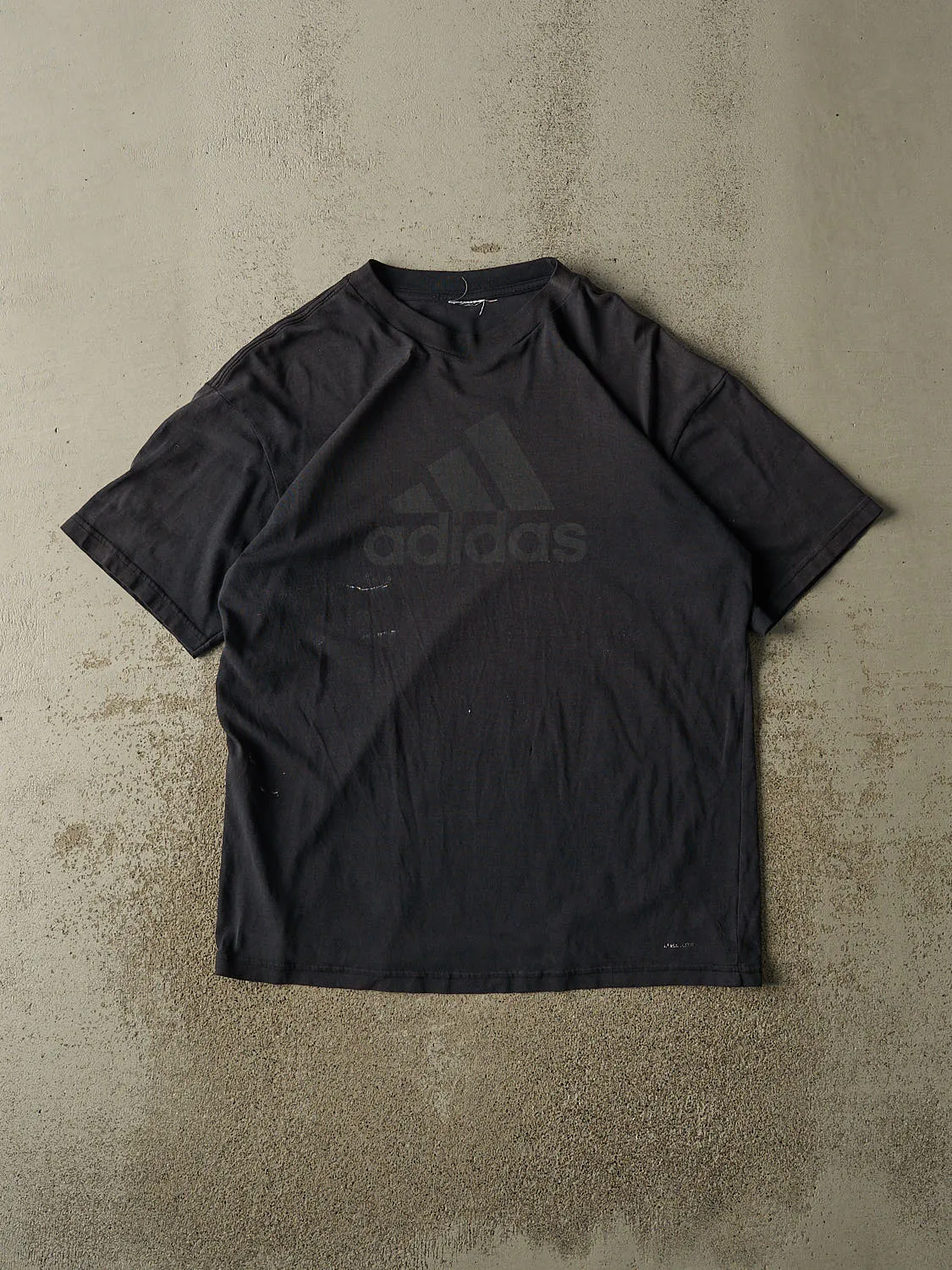 Vintage 90s Black Adidas Logo Tee (XL) sold by Rebalance Vintage