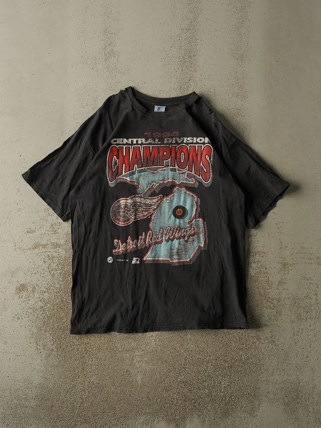 Vintage 94' Black Detroit Red Wings Divison Champions Tee (XL/XXL) sold by Rebalance Vintage