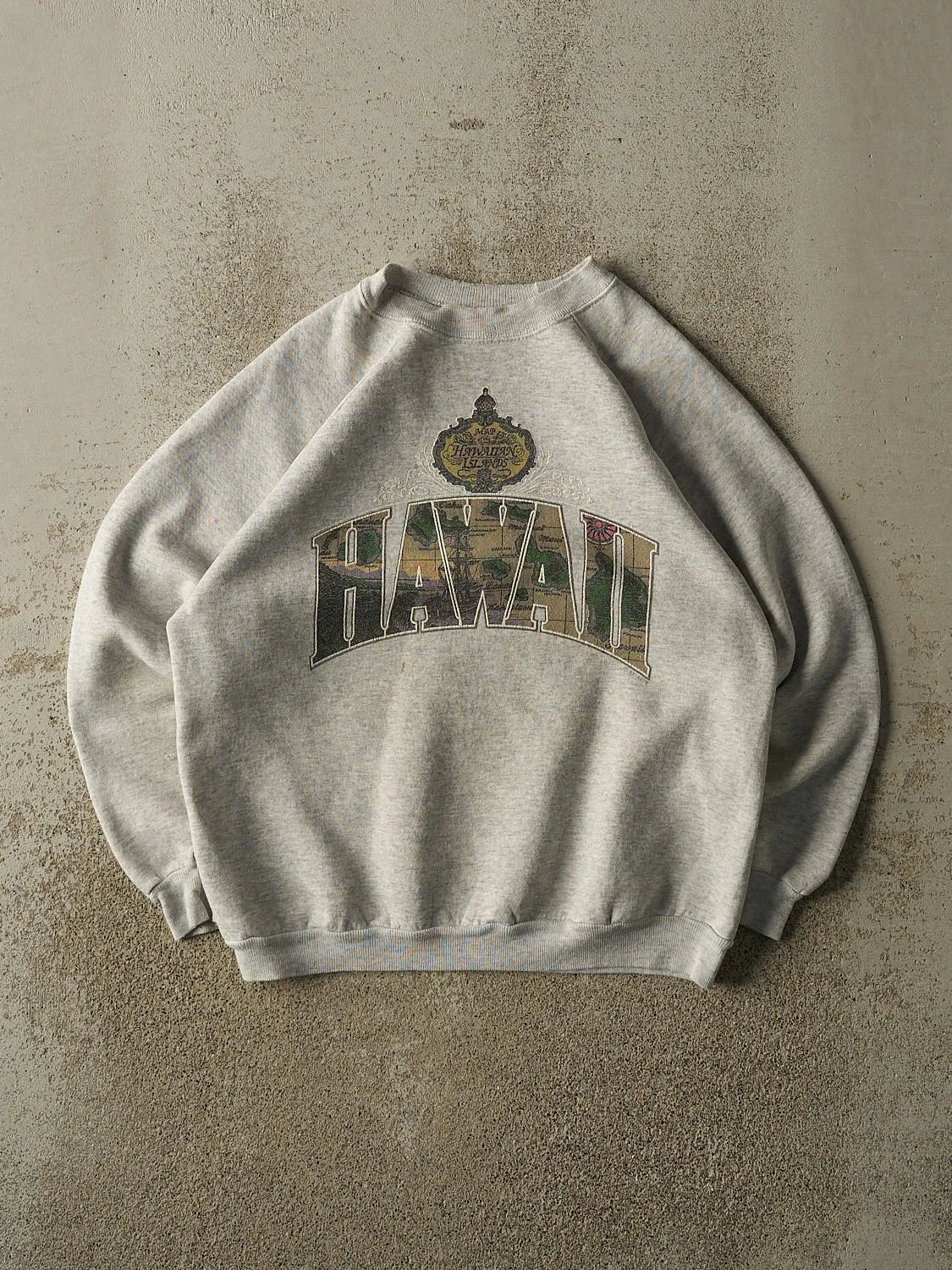 Vintage 80s Heather Grey Hawaii Crewneck (S/M) sold by Rebalance Vintage