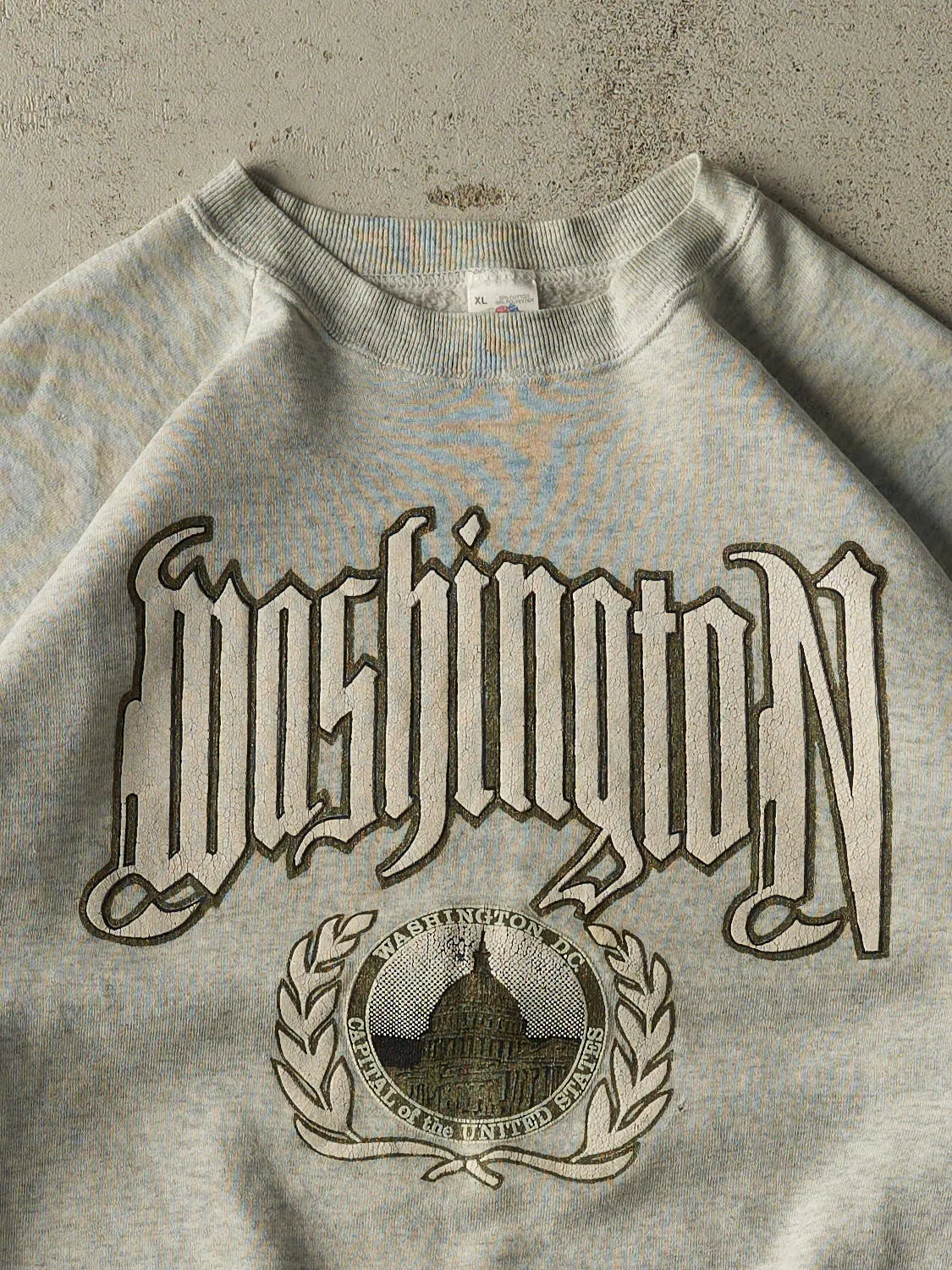 Vintage 80s Grey Washington DC Crewneck (XL) sold by Rebalance Vintage product image thumbnail 2