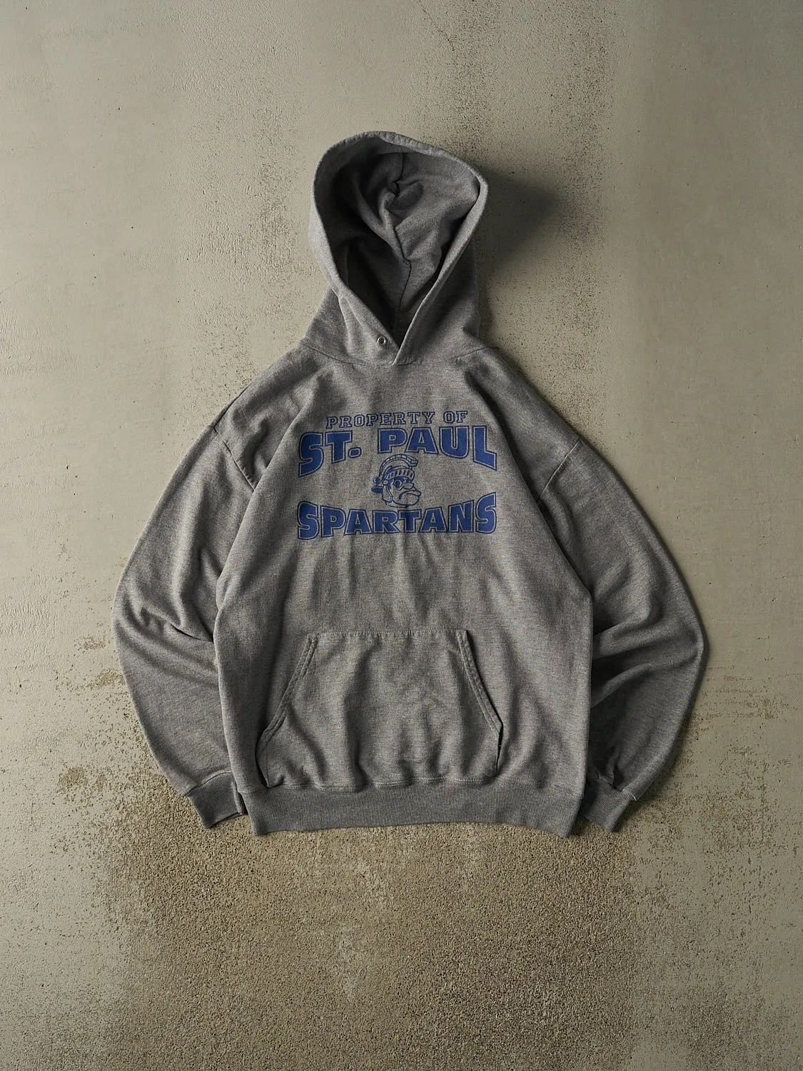Vintage 90s Grey St. Paul Spartans Hoodie (L/XL) sold by Rebalance Vintage