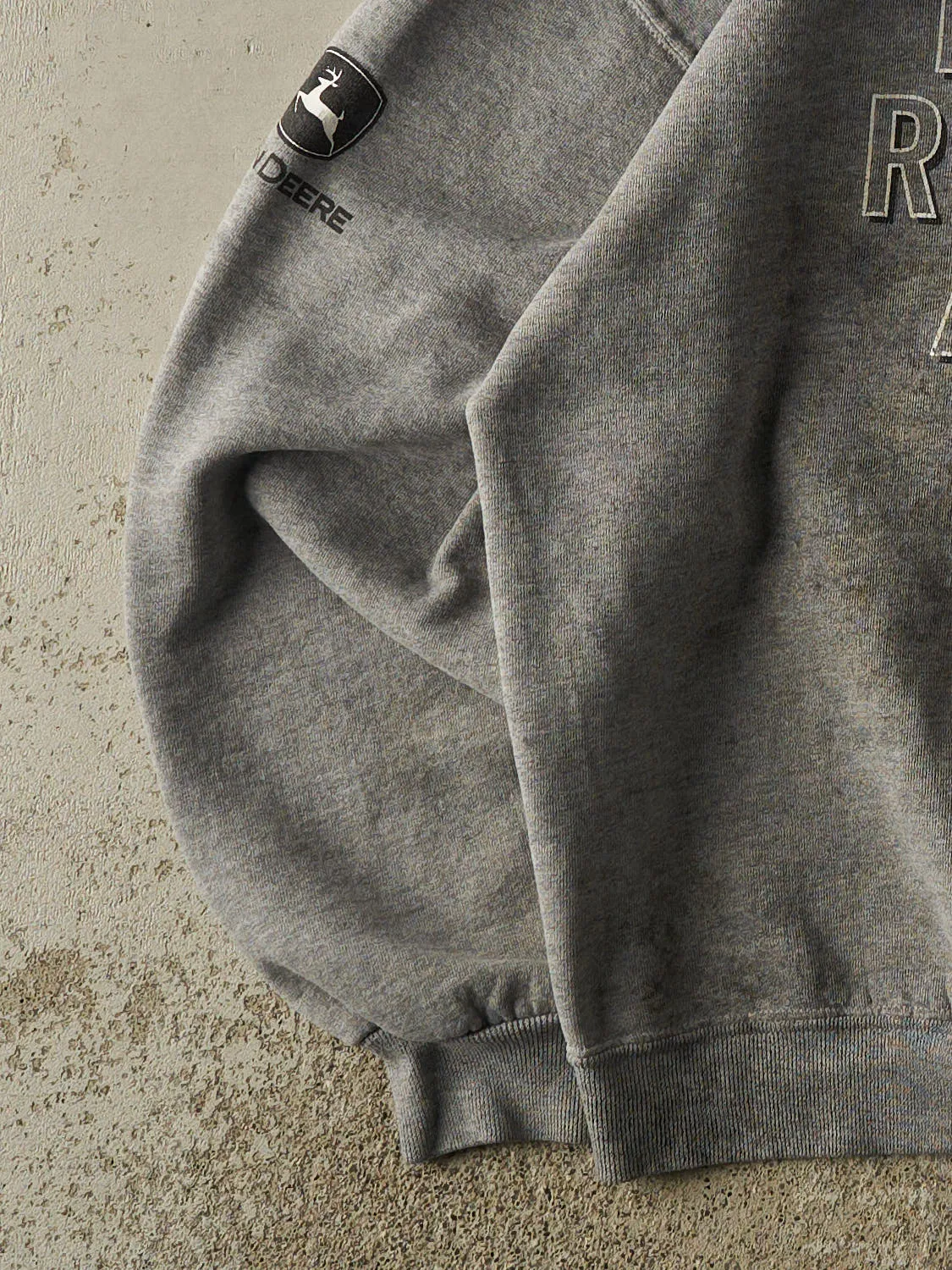 Vintage Y2K Grey John Deere "Nothing Runs Like A Deere" Slogan Crewneck (L/XL) sold by Rebalance Vintage product image thumbnail 3