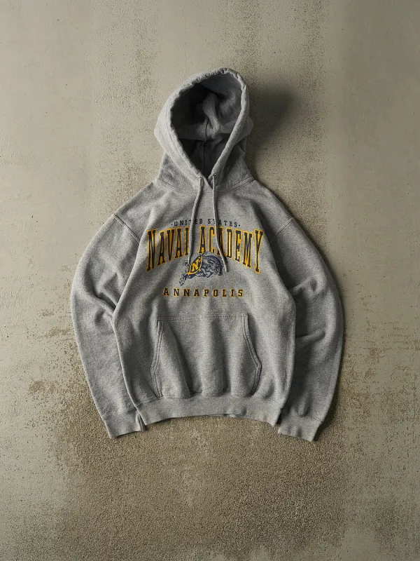 Vintage 90s Heather Grey US Naval Academy Hoodie (S) made by Rebalance Vintage