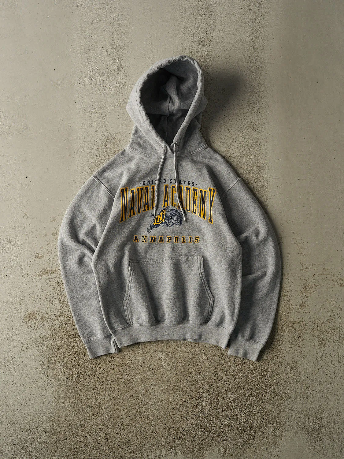 Vintage 90s Heather Grey US Naval Academy Hoodie (S) sold by Rebalance Vintage
