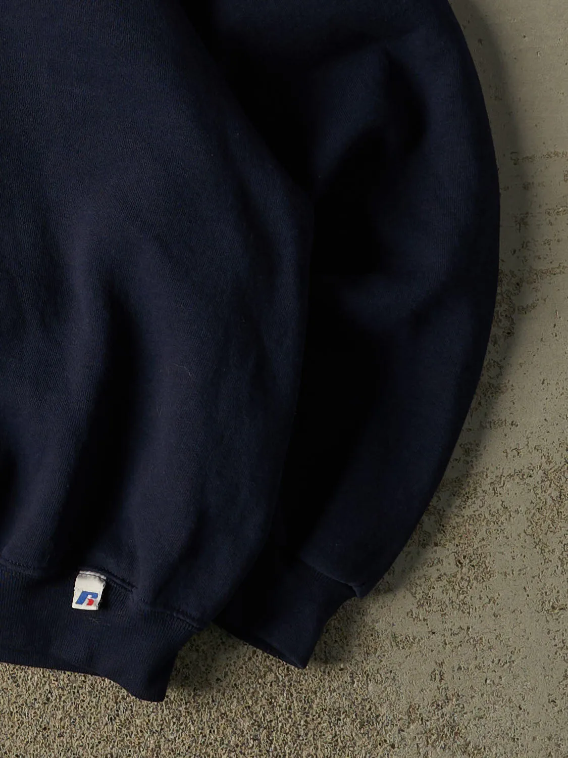 Vintage Y2K Navy Blue Russell Athletic Blank Crewneck (XL/XXL) sold by Rebalance Vintage product image thumbnail 4