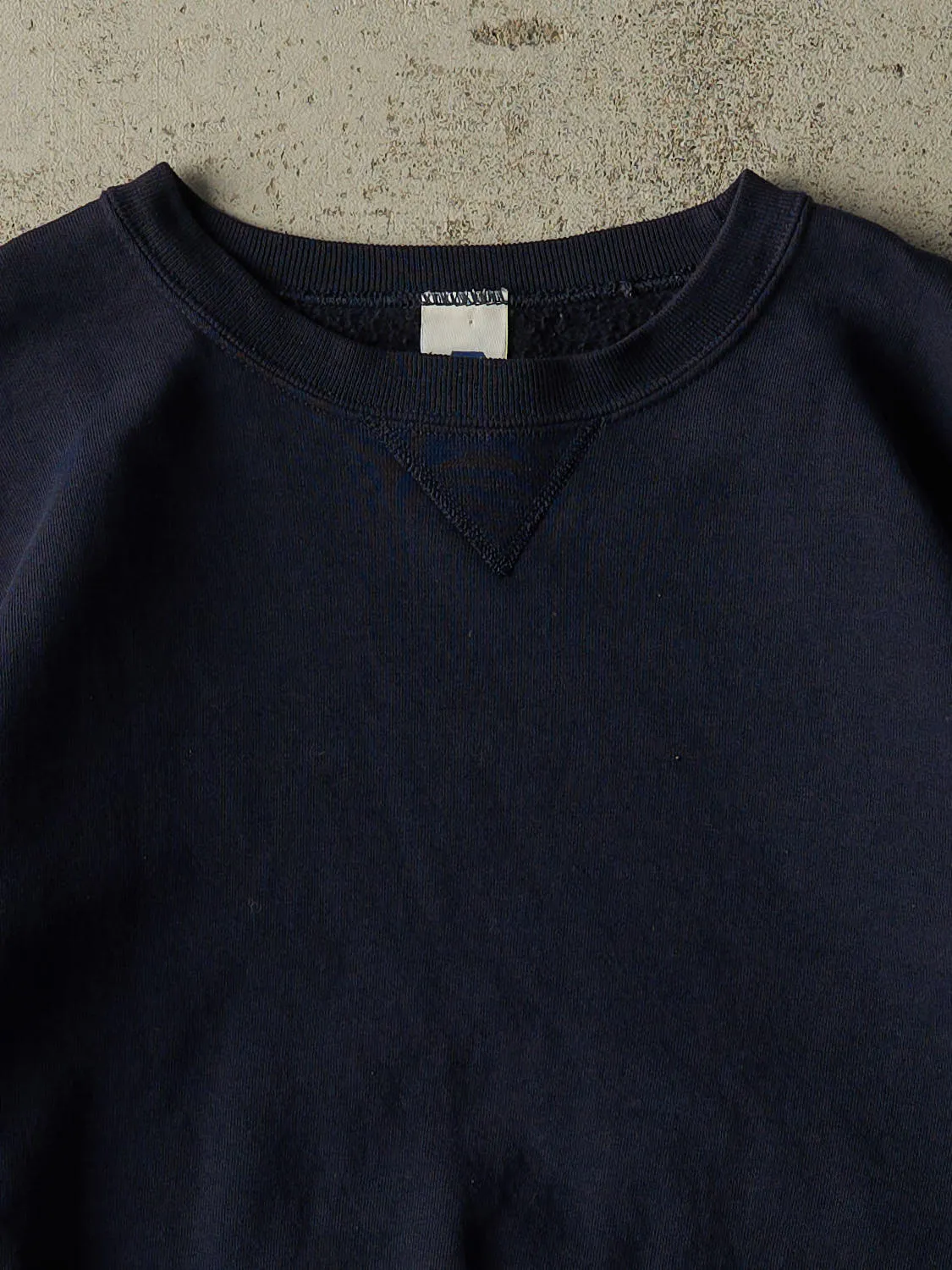 Vintage Y2K Navy Blue Russell Athletic Blank Crewneck (XL/XXL) sold by Rebalance Vintage product image thumbnail 2