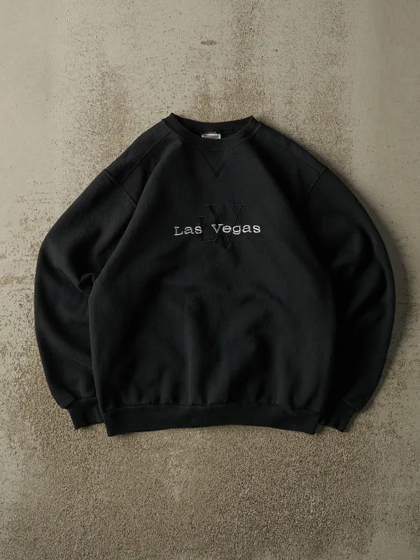 Vintage 90s Black Las Vegas Embroidered Crewneck (S/M) sold by Rebalance Vintage