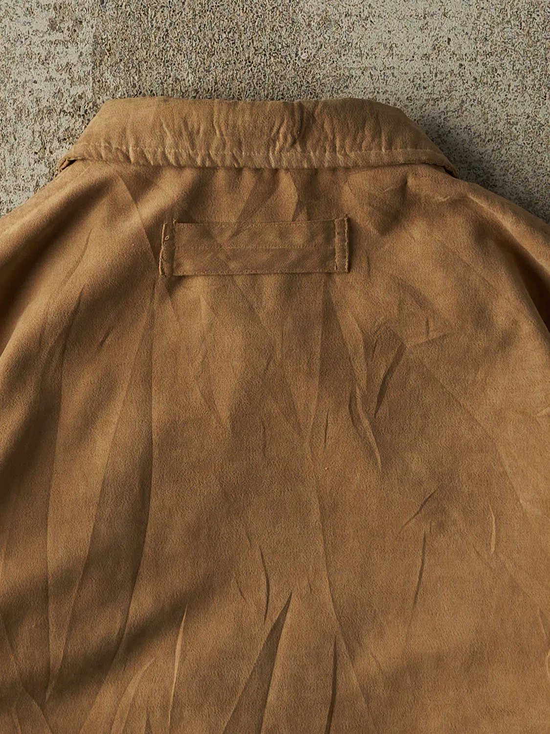 Vintage Y2K Beige Suede Harrington Jacket (XL/XXL) sold by Rebalance Vintage product image thumbnail 4