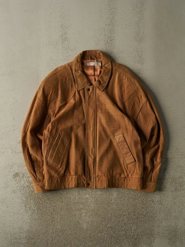 Vintage 90s Camel Leather Jacket (XL/XXL) sold by Rebalance Vintage