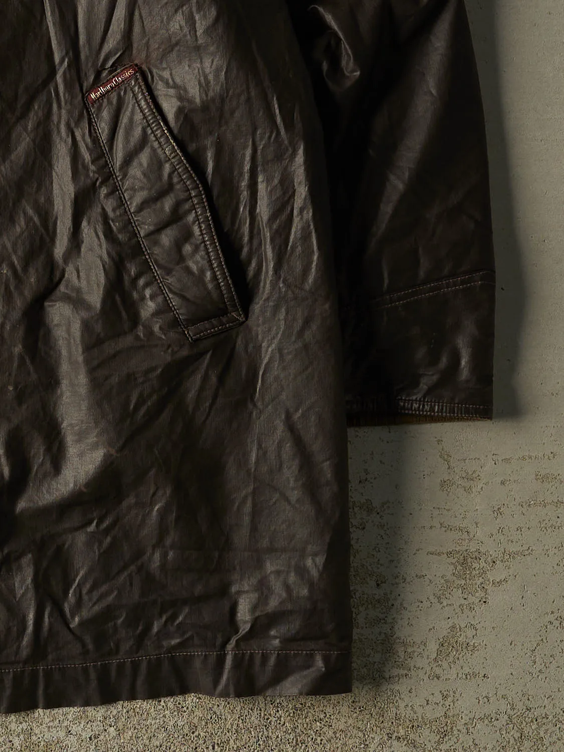 Vintage 90s Brown Marlboro Plaid Lined Trench Rain Jacket (XXL) sold by Rebalance Vintage product image thumbnail 4