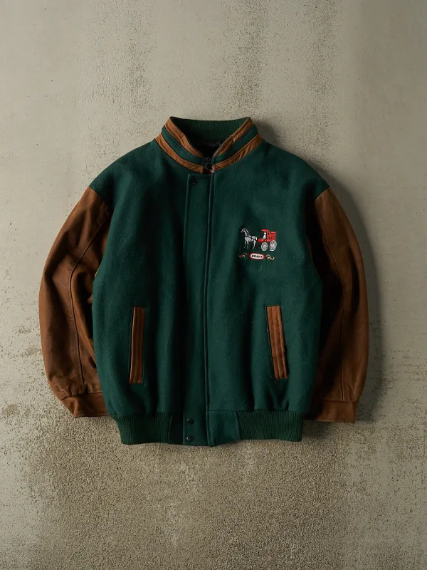 Vintage 90s Green Kraft Embroidered Varsity Jacket (L/XL) made by Rebalance Vintage